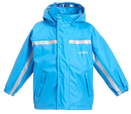 BMS Buddeljacke, Regenjacke für Kinder mit abnehmbarer Kapuze in hellblau Größe 86