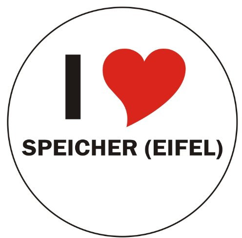 INDIGOS UG Aufkleber - Sticker - Autoaufkleber - I Love Speicher (Eifel) - 8 cm Durchmesser rund - JDM - Die Cut - OEM - Auto - Heckscheibe - aussenklebend, rund, Auto LKW Truck Stadt