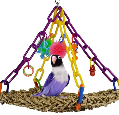 Super Bird Creations SB747 Mini Flying Trapeze Bird Toy, Small Bird Size, 6” x 7” x 9”