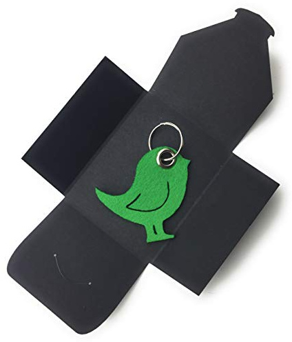 filzschneider Schlüsselanhänger aus Filz - Vogel/Tier - Gras-grün - als besonderes Geschenk