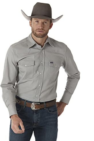 Wrangler Men's Premium Performance Workshirt, Cement, XL Tall