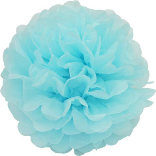 Creativery 1 Papier Pompon 20cm (helltürkis/Aqua 314) // Pompom Bommel Papier Kugel Seidenpapier Pompon Blumen Deko Hängedeko Raumdeko