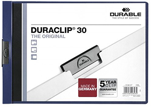 Durable Hunke & Jochheim Klemm-Mappe (Duraclip 30 Querformat, Hartfolie) 30 Blatt transparent/dunkelblau