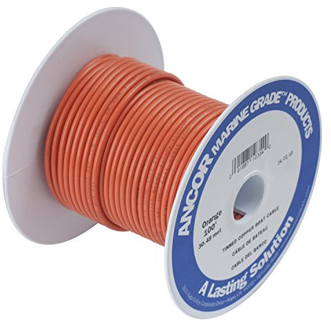 Ancor 102510 Marine Grade Electrical Primary Tinned Copper Boat Wiring (16-Gauge, Orange, 100-Feet)