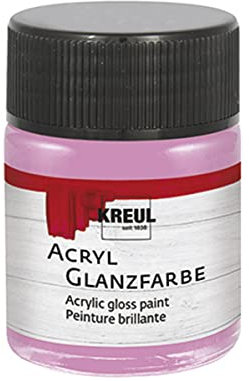 KREUL 79506-Pintura, Tarro de 50 ml en Color Rosado, Pintura acrílica Lisa y Brillante para Colorear y Hacer Manualidades, a Base de Agua, Resistente a la Saliva, Rosé