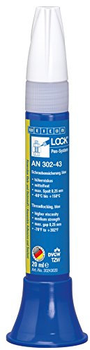WEICONLOCK® AN 302-43 20 ml, mittelfeste, höherviskose Schraubensicherung mit Trinkwasserzulassung, blau