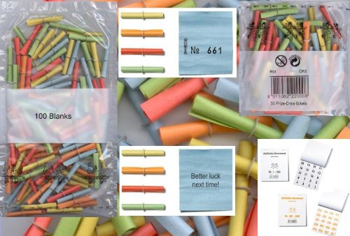 Reymann-Versand Tombola-Komplett-Set, bunt, 300 Gewinne+Aufkleber, 1.000 Nieten