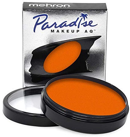 Mehron Paradise Make-up AQ Pro Size | Perfekt für Bühnen- und Bildschirmvorführungen, Spezialeffekte, Cosplay und Halloween | Wasseraktiviertes Gesichts- und Körperfarben 40 g Orange