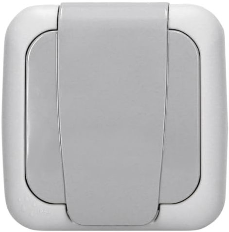 EGB Feuchtraum Steckdose – wasserdichte robuste Steckdose mit Schnellverschluss, Verbindungsklemmen und Weichmembraneinführungen