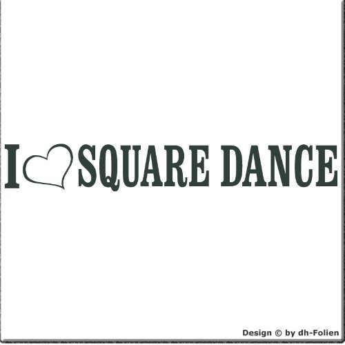 cartattoo4you® AL-00336 | I Love (als Herz) Square Dance | Autoaufkleber Aufkleber Farbe anthrazit,in 24 Farben erhältlich,glänzend 20 x 3 cm