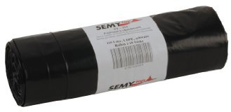 Semy Top Rouleau de 120 sacs poubelle avec cordon de fermeture Noir 700 x1000 mm 100 l