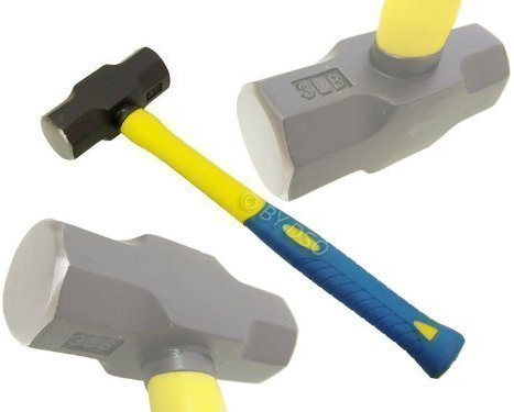 Professional 3Lb Mini Fibreglass Sledge Hammer with Cushioned Grip HM085