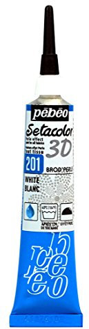 PEBEO Setacolor Tube de peinture 3D dimensionnelle pour tissu effet nacré Blanc 20 ml