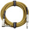 GLS Audio Cavo per strumenti - Cavo amplificatore per basso e chitarra elettrica, cavo dritto ad angolo retto da 1/4, in tweed intrecciato marrone/giallo, 6,1 m