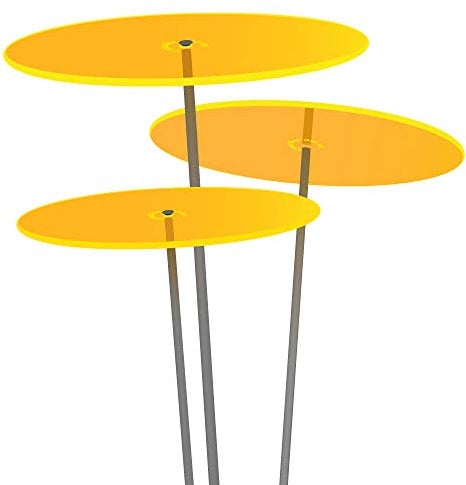 Cazador-del-sol ® - das Original | tres | 3 Stück | Sonnenfänger gelb | Durchmesser 20 cm | Höhe 175 cm