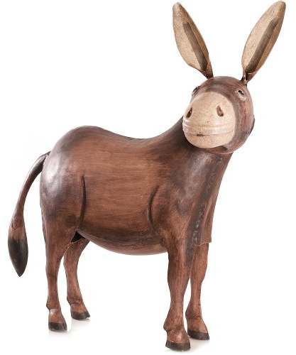 dekorative und ausgefallene Esel-Figur Metall-Figur Metall bemalt Handarbeit