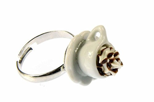 Miniblings baguede Cacao au Chocolat Chaud Cacao Chocolat - Bijoux Fashion Main Bague I avec Motif I Taille réglable