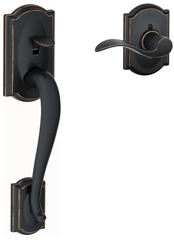 SCHLAGE Lower Half Entry Handleset, Right Hand Accent Lever, Aged Bronze