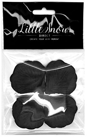 Little Snow Direct 100 Pcs Beautiful Silk Rose Petals for Wedding Party Decorations Flower Favors (Black)