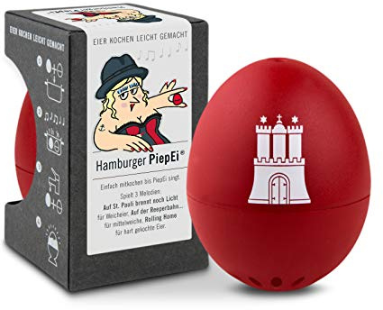 Brainstream Hamburger PiepEi PiepEi - die Singende Eieruhr zum Mitkochen Rot 5,1 x 4,5 cm