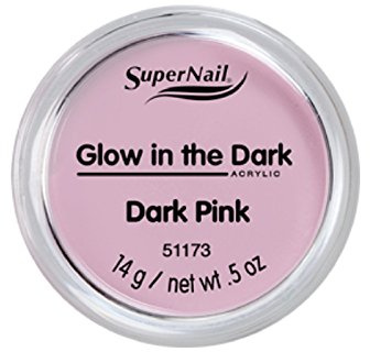 SuperNail Acrylic Powder - Glow in the Dark - Dark Pink - 14g