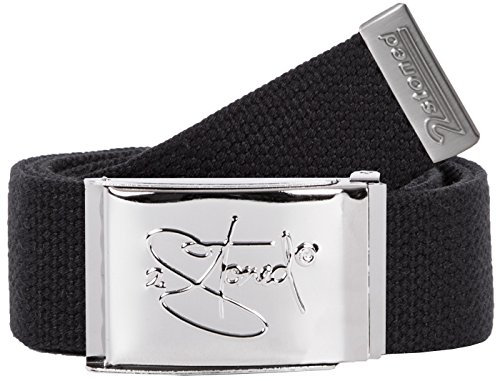 2Stoned Hosengürtel Stoffgürtel Schwarz, Chromschnalle Classic, 4 cm breit für Damen und Herren