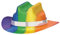 amscan, Mehrfarbig 250283 Mini Cowboy Hut Regenbogen Glitzer, 5 cm x 12 cm, 1 Stück