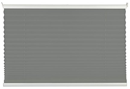 mydeco® 120x130 cm [BxH] in hellgrau - Plissee Jalousie ohne bohren, Rollo für innen incl. Klemmträger (Klemmfix) - Sonnenschutz, Sichtschutz für Fenster