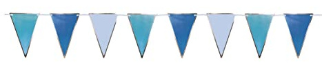 Wimpel-Girlande - klein blau