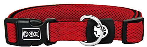DDOXX Airmesh Hundehalsband - Stabiles und Verstellbares Welpenhalsband für alle Größen - XS (Rot)