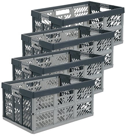 keeeper 4 cajas plegables profesionales «ben ben» (45 l / PP / gris antracita)
