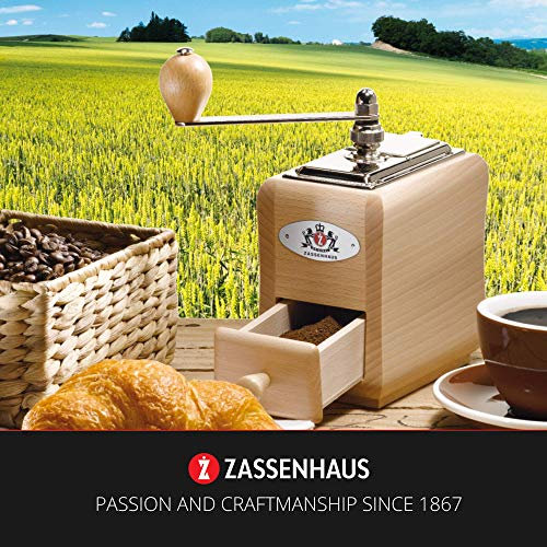 Zassenhaus Moulin à café Santiago ZA040098 en bois de hêtre vernis naturel