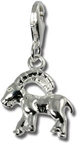 SilberDream 925 Sterling Silber Charm Sternzeichen Steinbock Anhänger für Armband Kette Ohrring FC7101