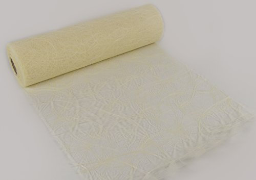 25 m x 30 cm Sizoweb® Vlies Original Tischband Tischläufer Creme Champagner für Hochzeit, Kommunion, Taufe, Weihnachten ...