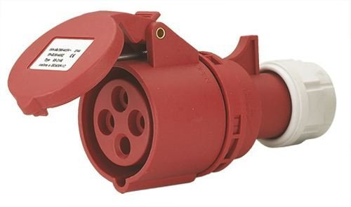 Mobile Industrial prise 16A 380V 3P + E IP44 Rouge Maurer