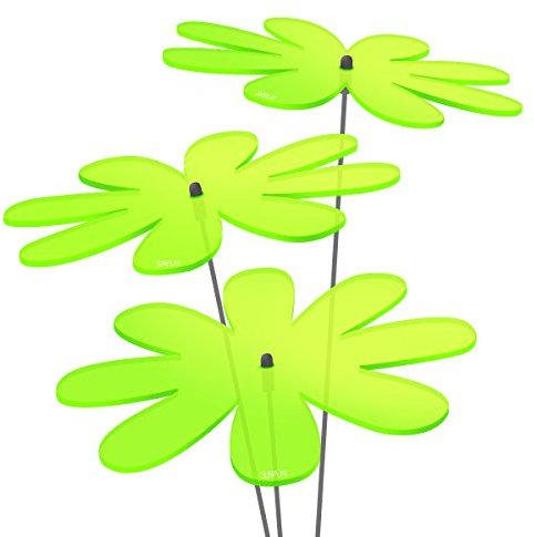 SUNPLAY Sonnenfänger Gänseblümchen in GRÜN, 3 Stück zu je 20 cm Durchmesser im Set + 70 cm Schwingstäbe