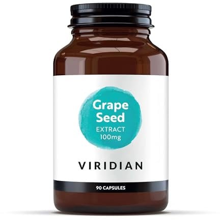 Viridian - Grape Seed Extract 100mg - 90 Caps | Source of Natural Polyphenols | Rich in Bioflavonoids, Standardised to 95% OPCs | Antioxidant Support, Vegan Formula | Nutritionist Formulated