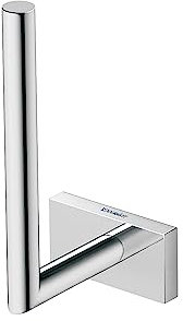 Duravit Ersatzrollenhalter Karree, Toilettenpapierhalter für 1 Rolle, Klopapierhalter Wandmontage, Chrom