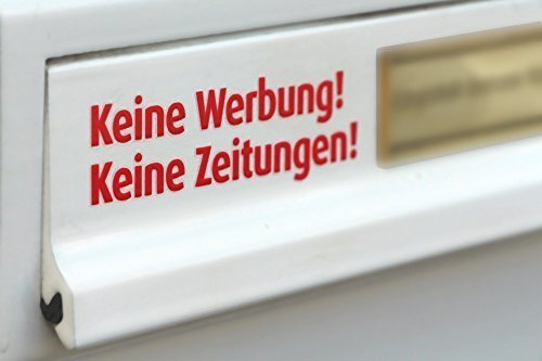 immi Keine Werbung, Keine Zeitungen Briefkasten-Tattoo, freist.Buchst. (Rot)