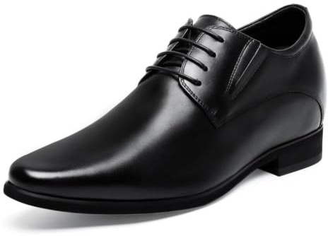 CHAMARIPA Chaussures Rehaussantes Homme - Augmentation Discrète à partir de 7 cm - Chaussures de Ville en Cuir Pleine Fleur pour Costume, Tenue Formelle et Bureau