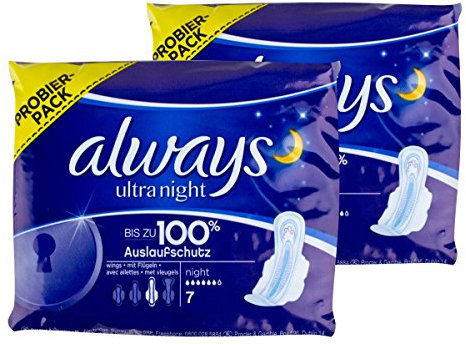 Always Ultra Night Binden mit Flügeln