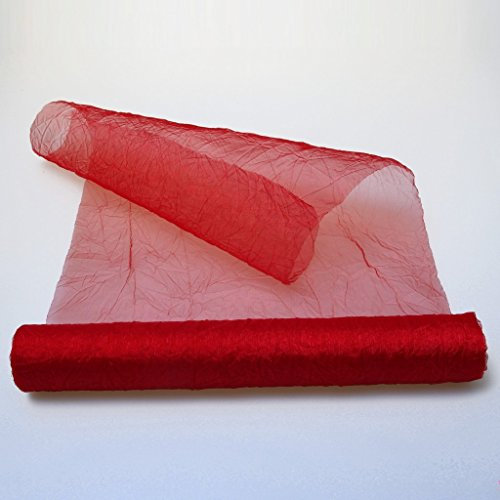 Deko AS GmbH Crashorganza-Tischläufer rot - 28 cm breit - Rolle 5 Meter - 68280 30-R 280