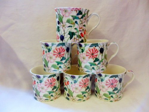 Set of 6 China Palace Mugs in Hedgerow Design