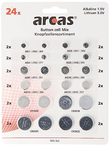 24 Alkaline und Lithium Knopfzellen Batterien sortiert im Set