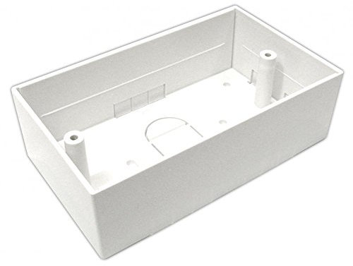 World of Data CAT5e / CAT6 Twin/Double Faceplate - Socket - RJ45 - Ethernet - Network - Face Plate - Back Box - 45mm Depth