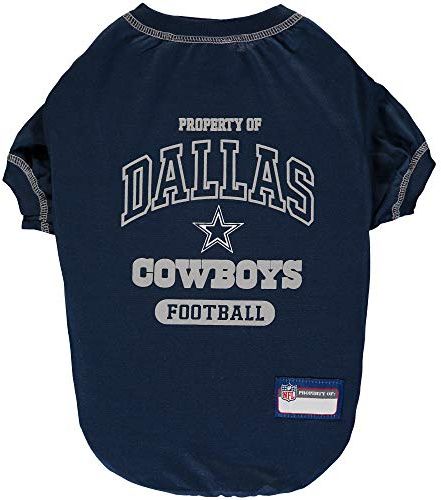 NFL Dallas Cowboys Dog T-shirt Medium. - Licensed Shirt for Pets Team Colored with Team Logos- Premium Stretchable Materials for the comfort of your Dog & Cat