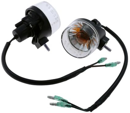 PW Blinker Paar, Wasserdicht, rund, hängend, schwarz, Klarglas, kompatibel für ATV, Quad