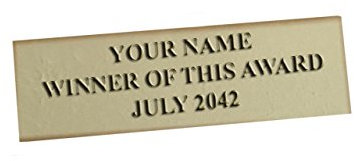 Engraving Plate EPM2 for Trophies & Awards - Engraved with your Engraving - 70mm x 20mm (design: gold)