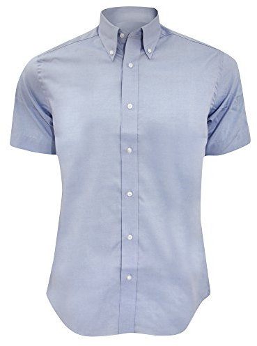 Kustom Kit Mens Short Sleeve Tailored Fit Premium Oxford Shirt (16.5inch) (Light Blue)