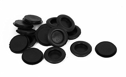 sourcing map Rubber Closed Blind Blanking Hole Wire Cable Gasket Grommet 20mm 15pcs